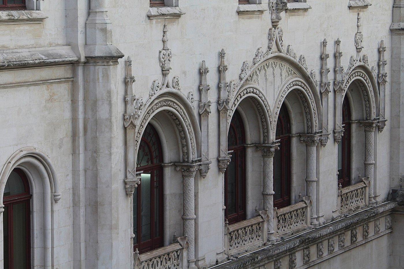 Lisbon, railway train station Rossio, facade