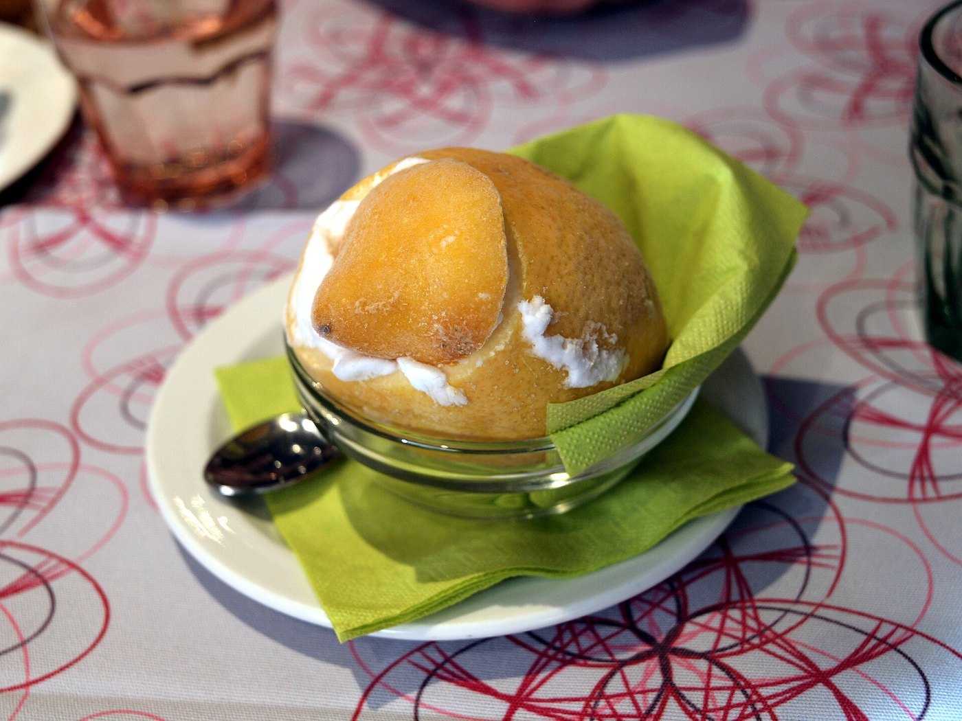 Lemon ice cream at restaurant Benjam's Bistro