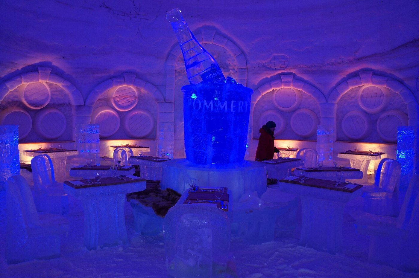 Pommery ice restaurant in Ice Hotel panoramio