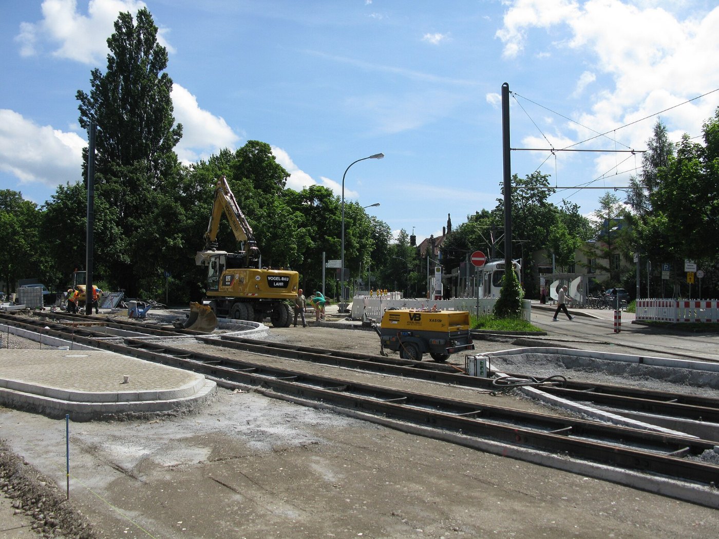 2016 06 20, Stadtbahnbaustelle in der Freiburger Kronenstraße an der Ein