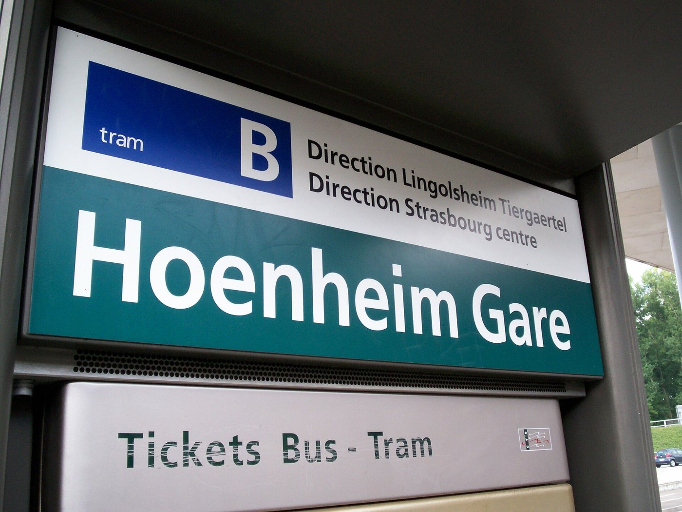 TramStrasbourg lineB Hoenheim panneau