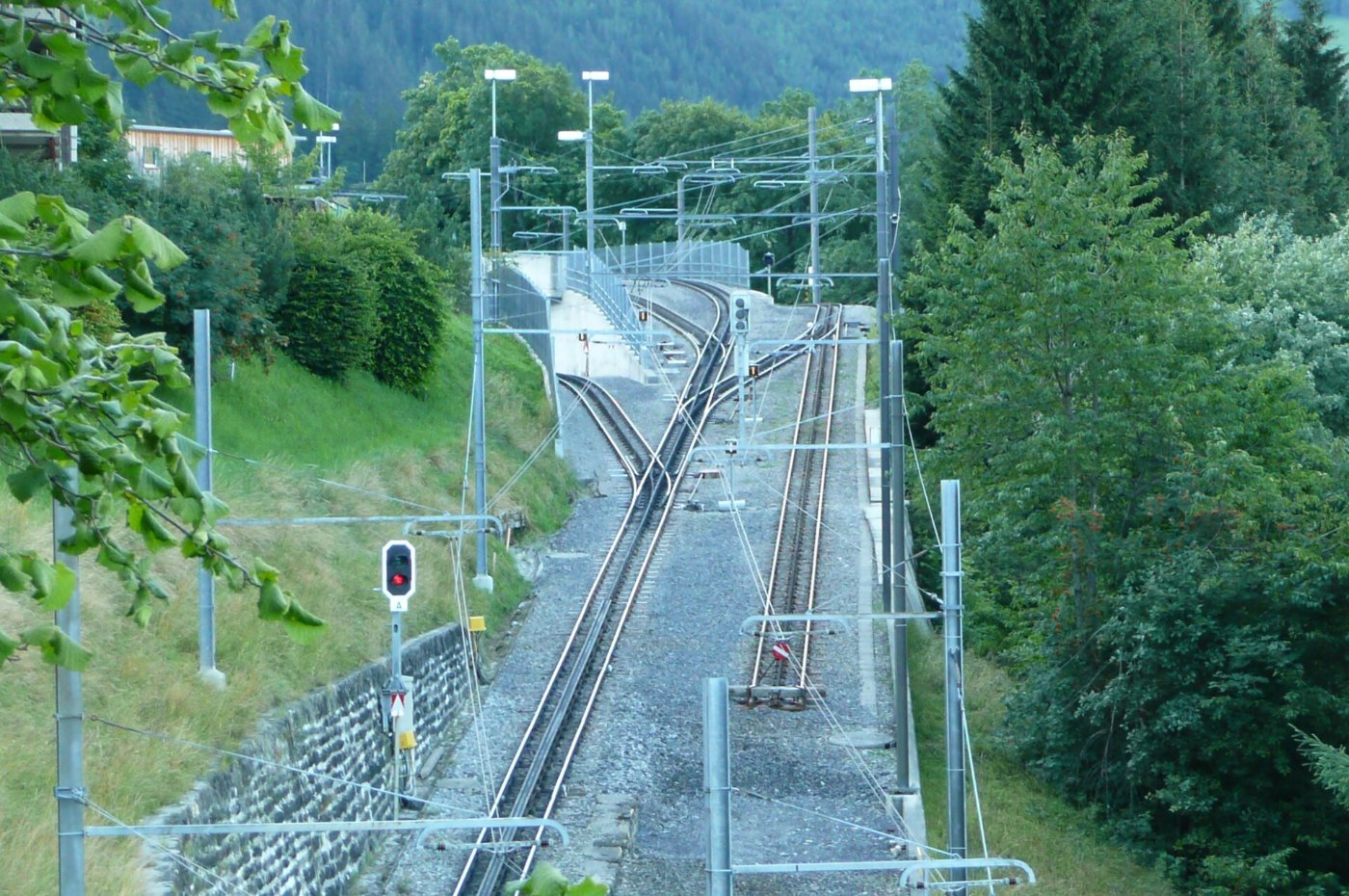 WAB Gleisanlagen Wengen Bahnhof Talseite