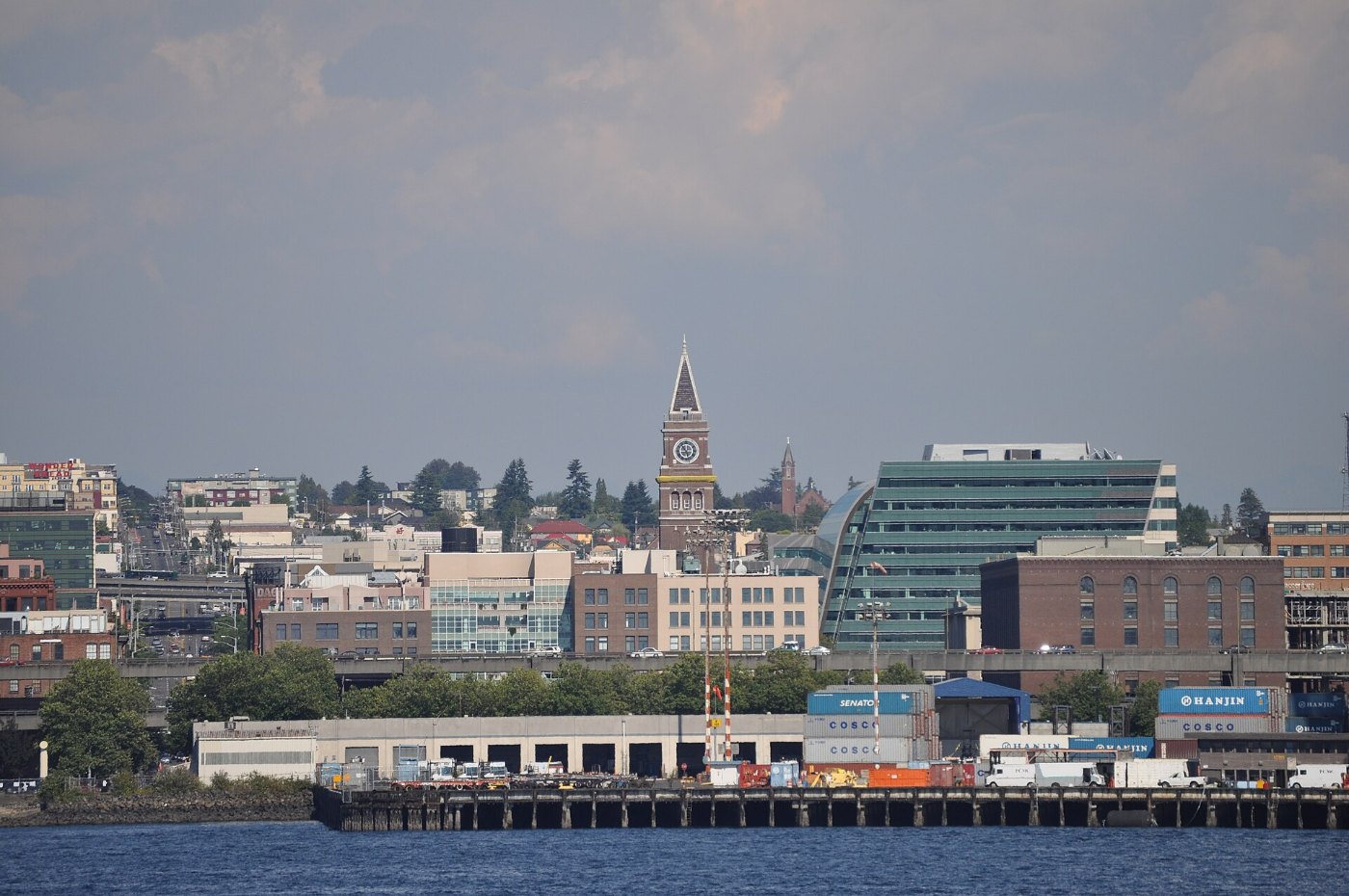 Seattle King Street Station environs from the water