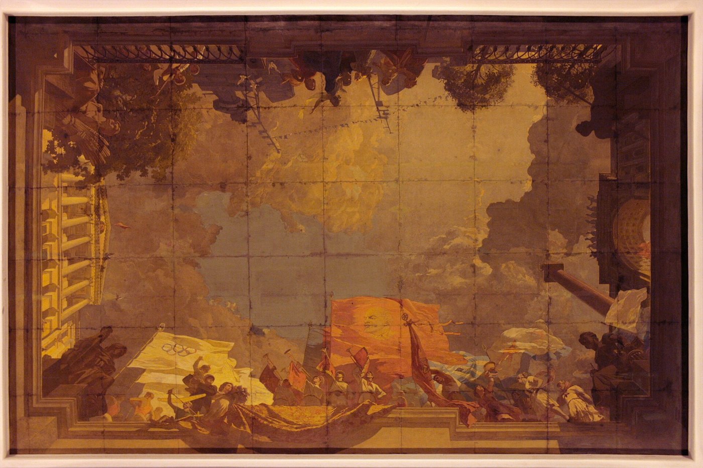 Image on ceiling in hall of Moskovsky Rail Terminal (Saint Petersburg)