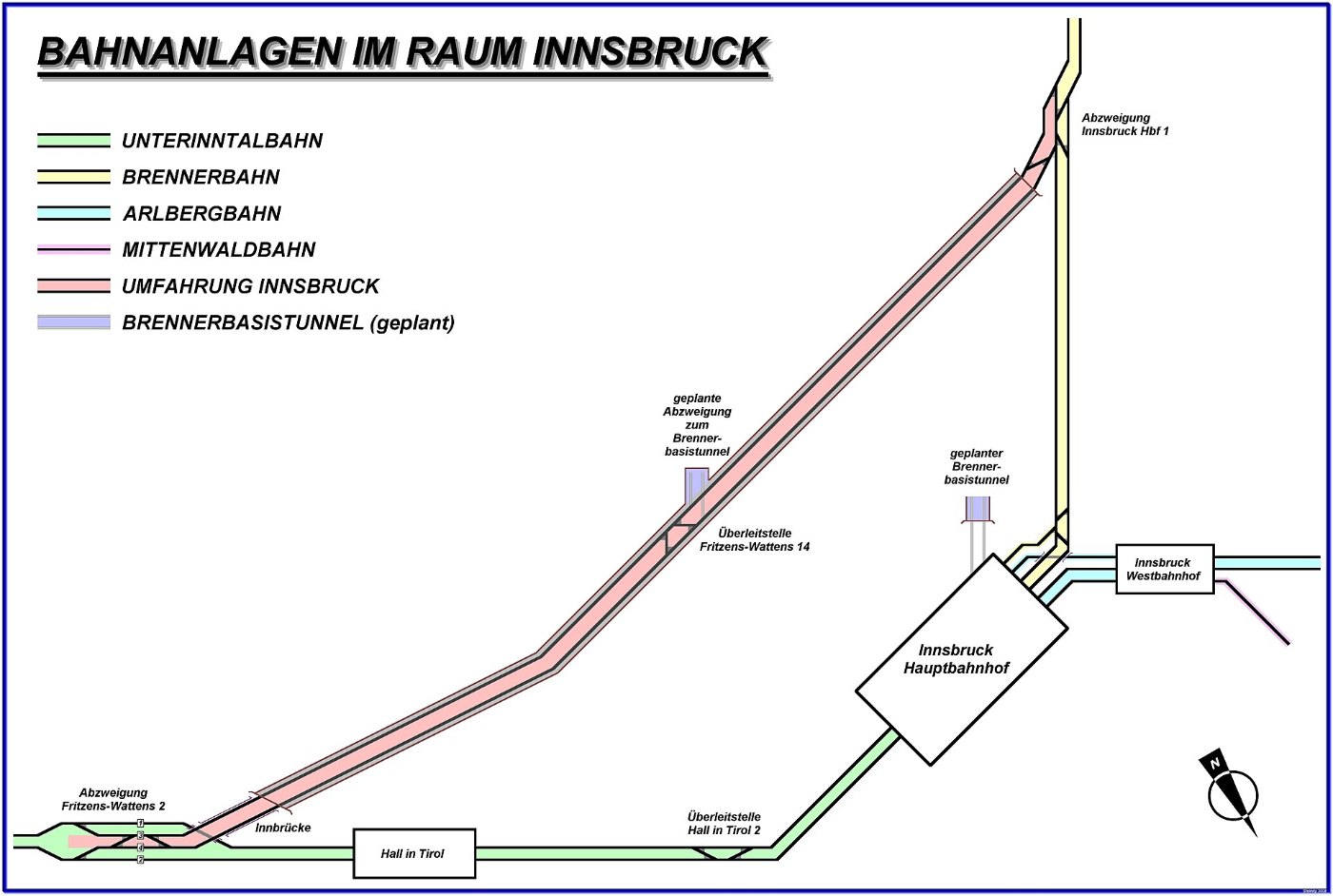 Bahnanlagen im Raum Innsbruck