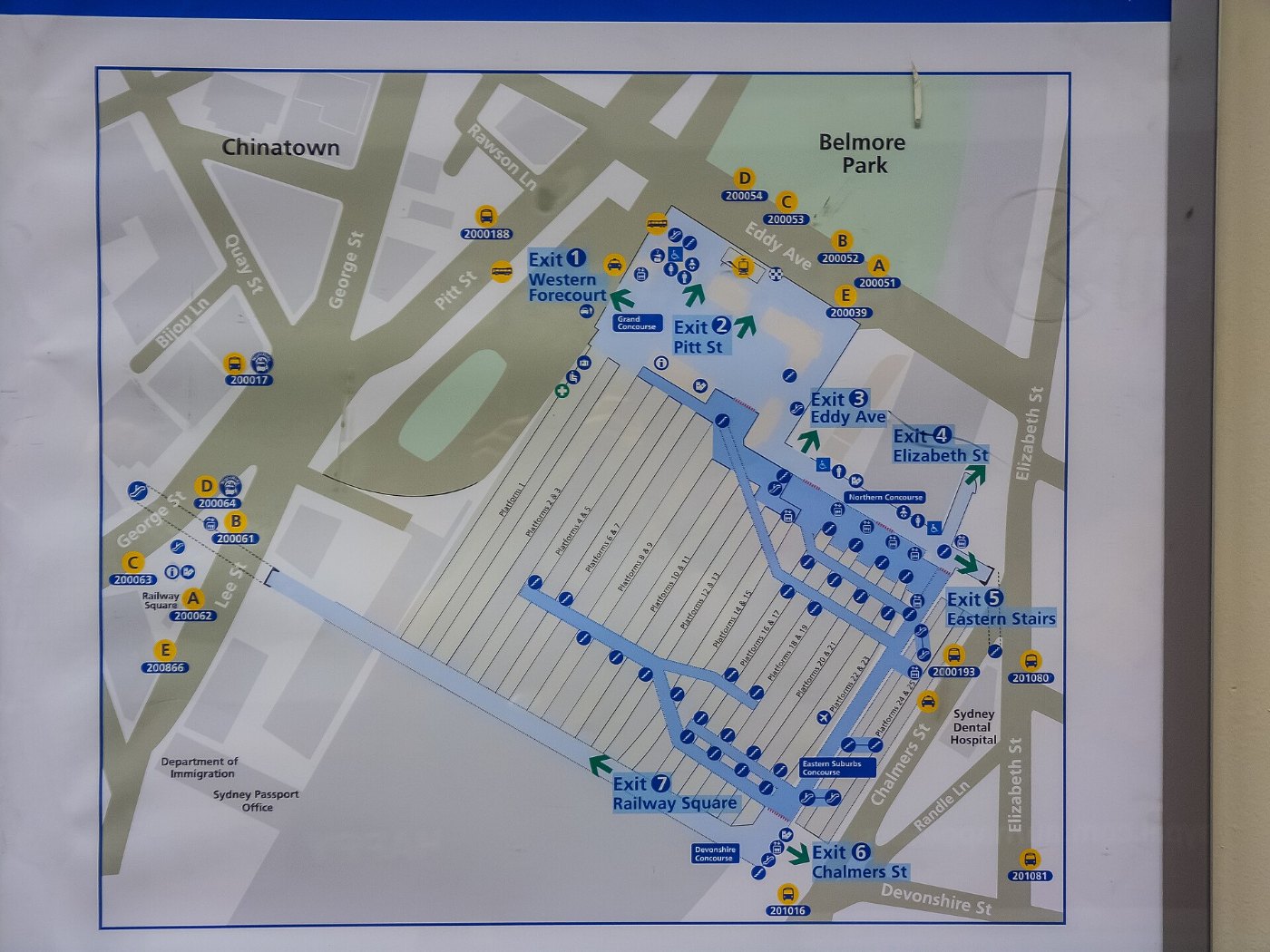 Central Railway Station printed information Sydney P