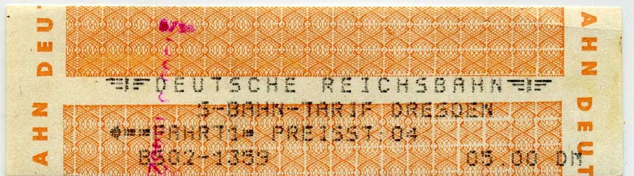 Deutsche Reichsbahn Dresden S Bahn Tarriff, DM period, 1994. Flickr slud
