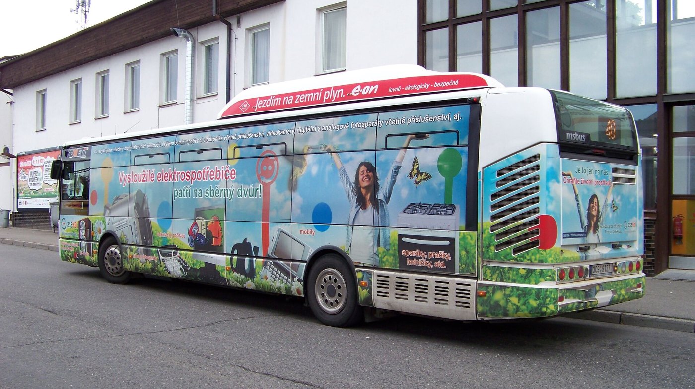 Tábor autobusové nádraží, městský autobus, zezadu