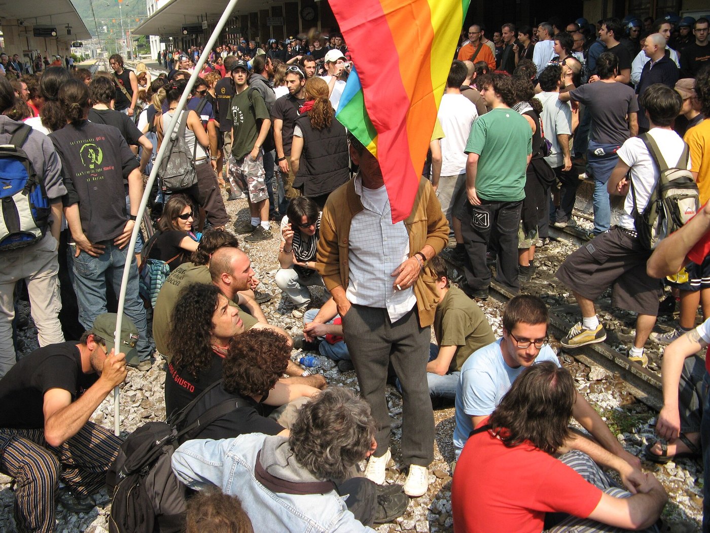 Stazione di trento occupata