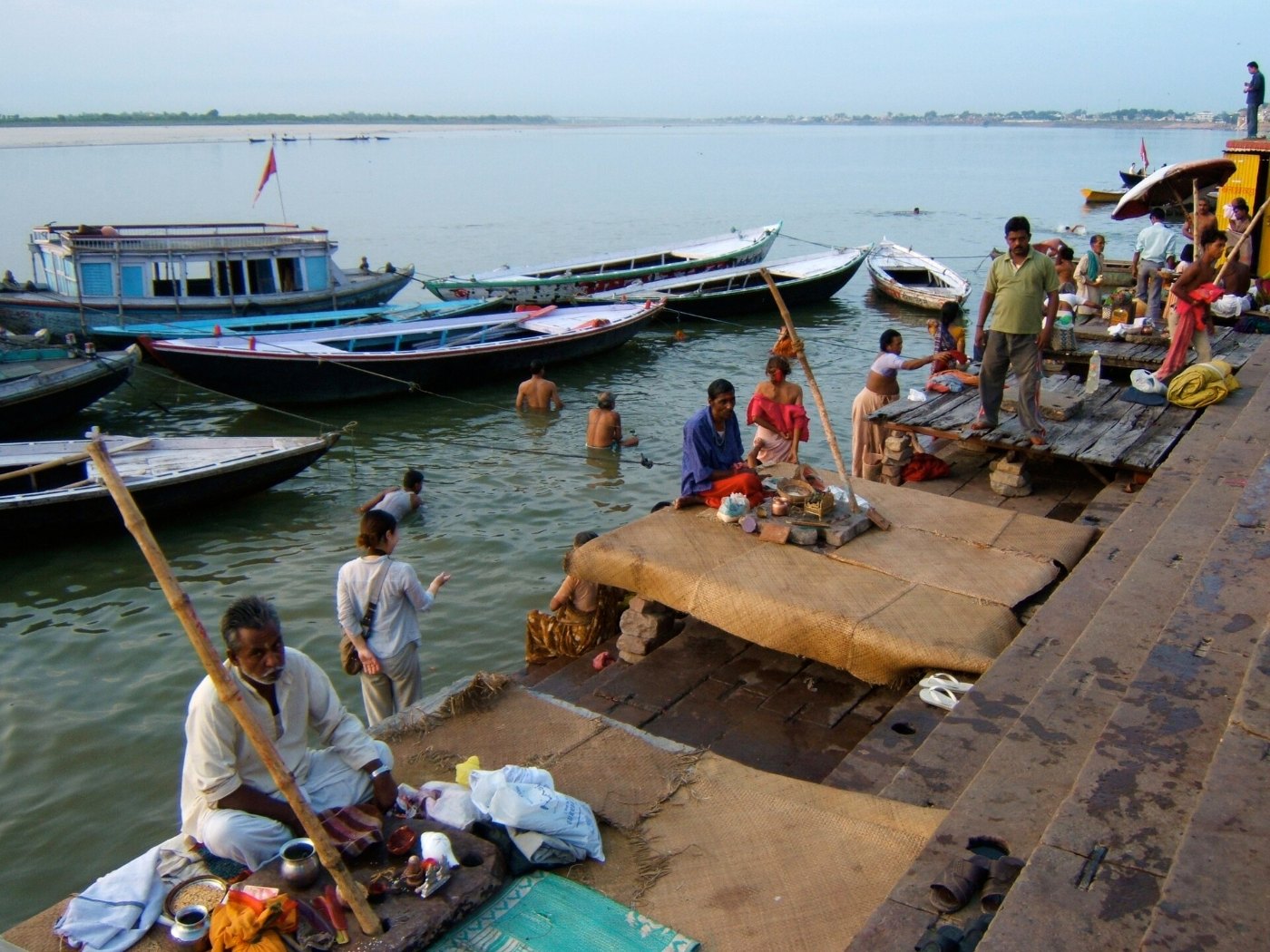 Morning bath at the Ganges Varanasi ghats