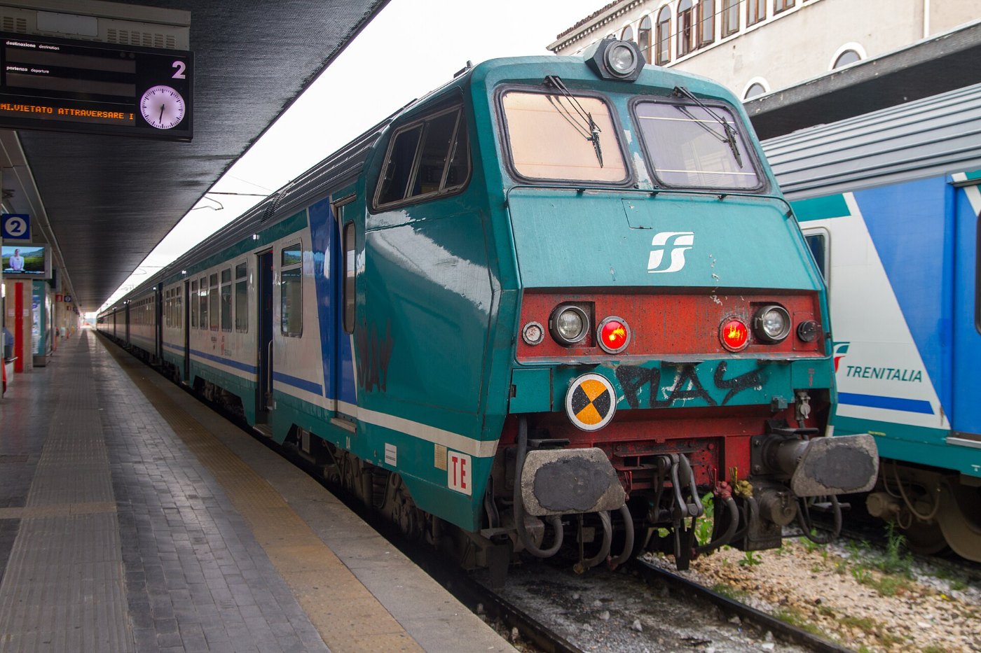 Passenger train at Venezia Santa Lucia train station
