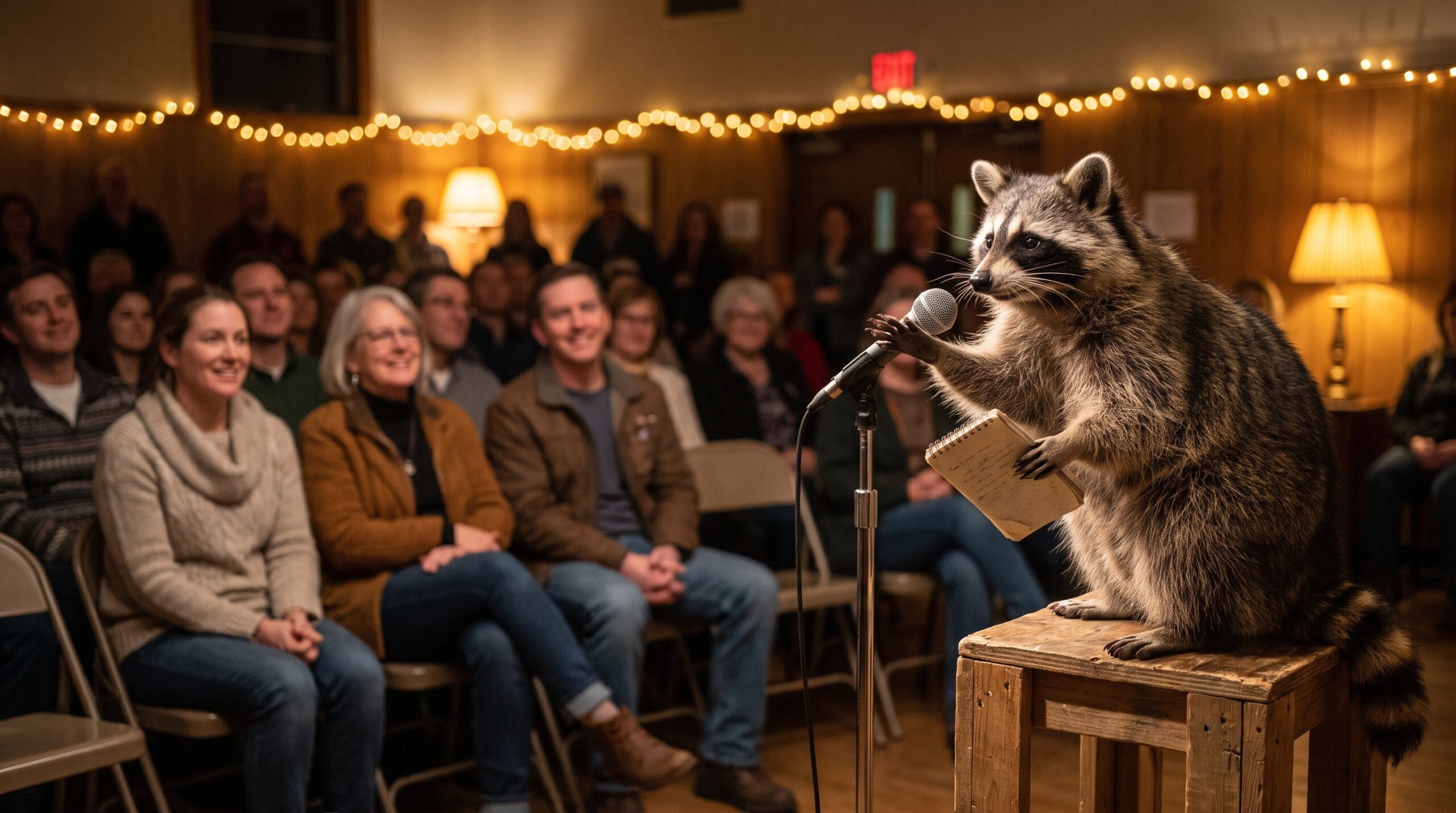 Waschbär spielt ein längeres Set vor gebanntem Publikum