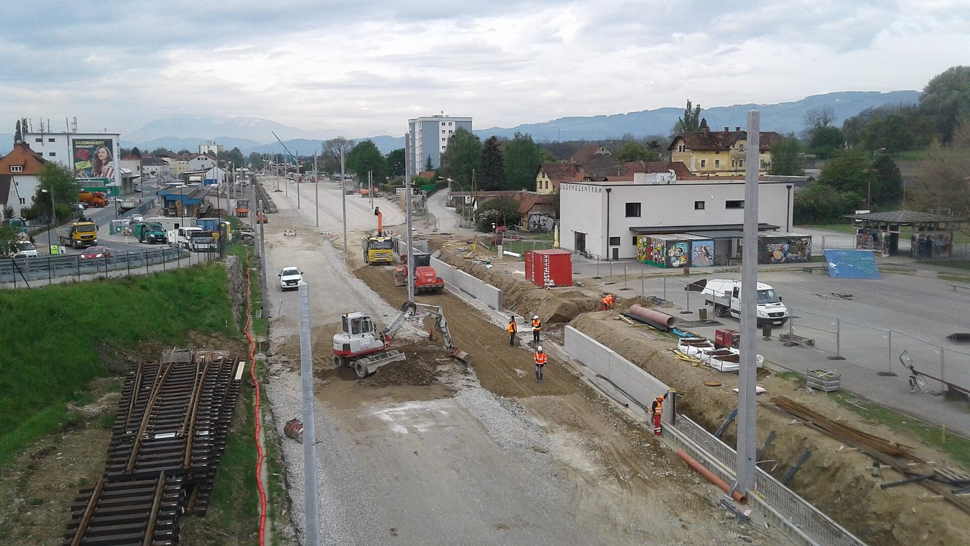 Bauarbeiten für Elektrifizierung in Wolfsberg
