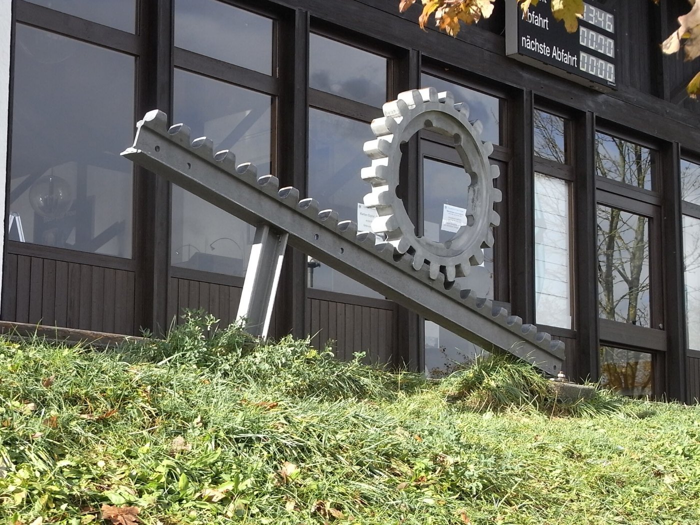 Das Zahnrad der Wendelsteinbahn greift in die Zahnstange der Steilstrecke