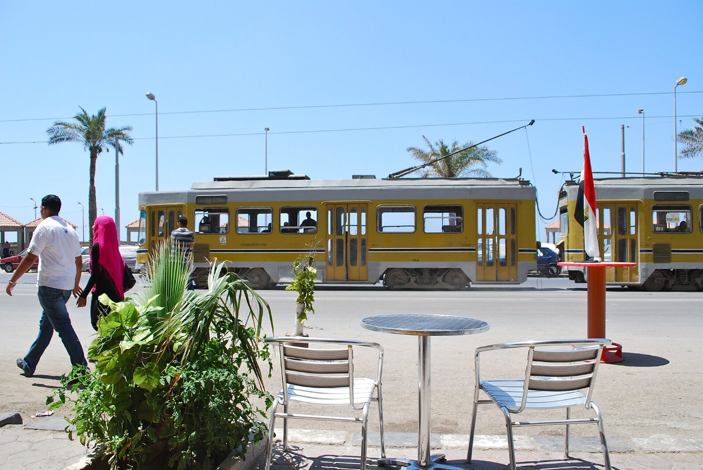 Ganz built Alexandria tram, profile view, 2011