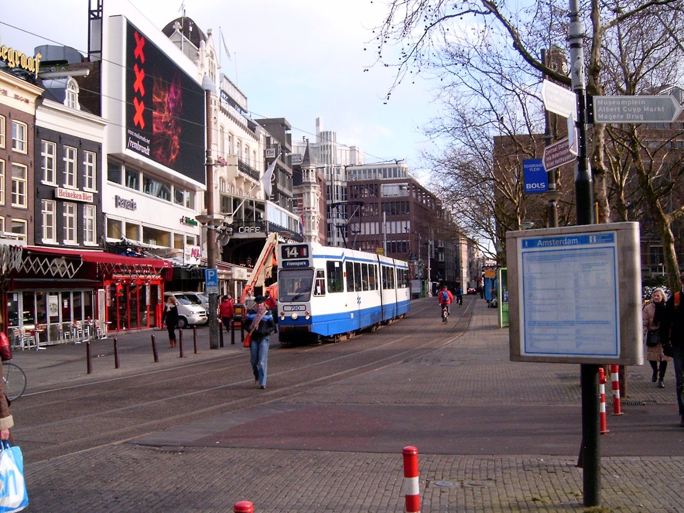 GVB 9G 790 (Amsterdam tram) at Rembrandtplein on route 14