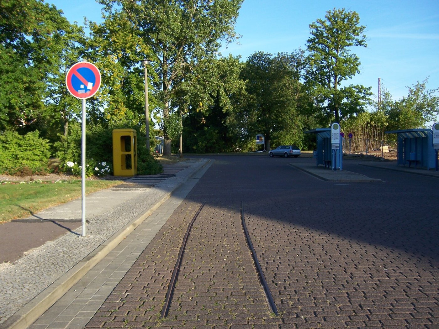 Zerbst Straßenbahngleis am Bahnhof