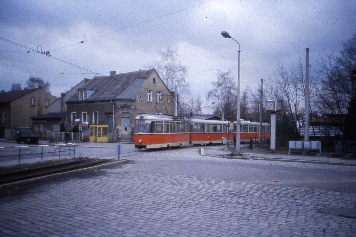 Straßenbahn Linie 22 Terminus, Rosenthal Berlin Jan 1990