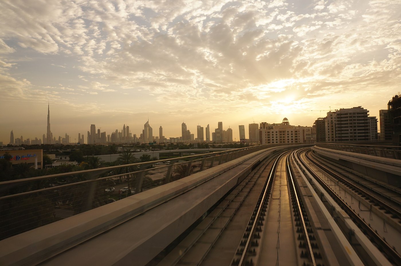 Dubai Metro at Sunset