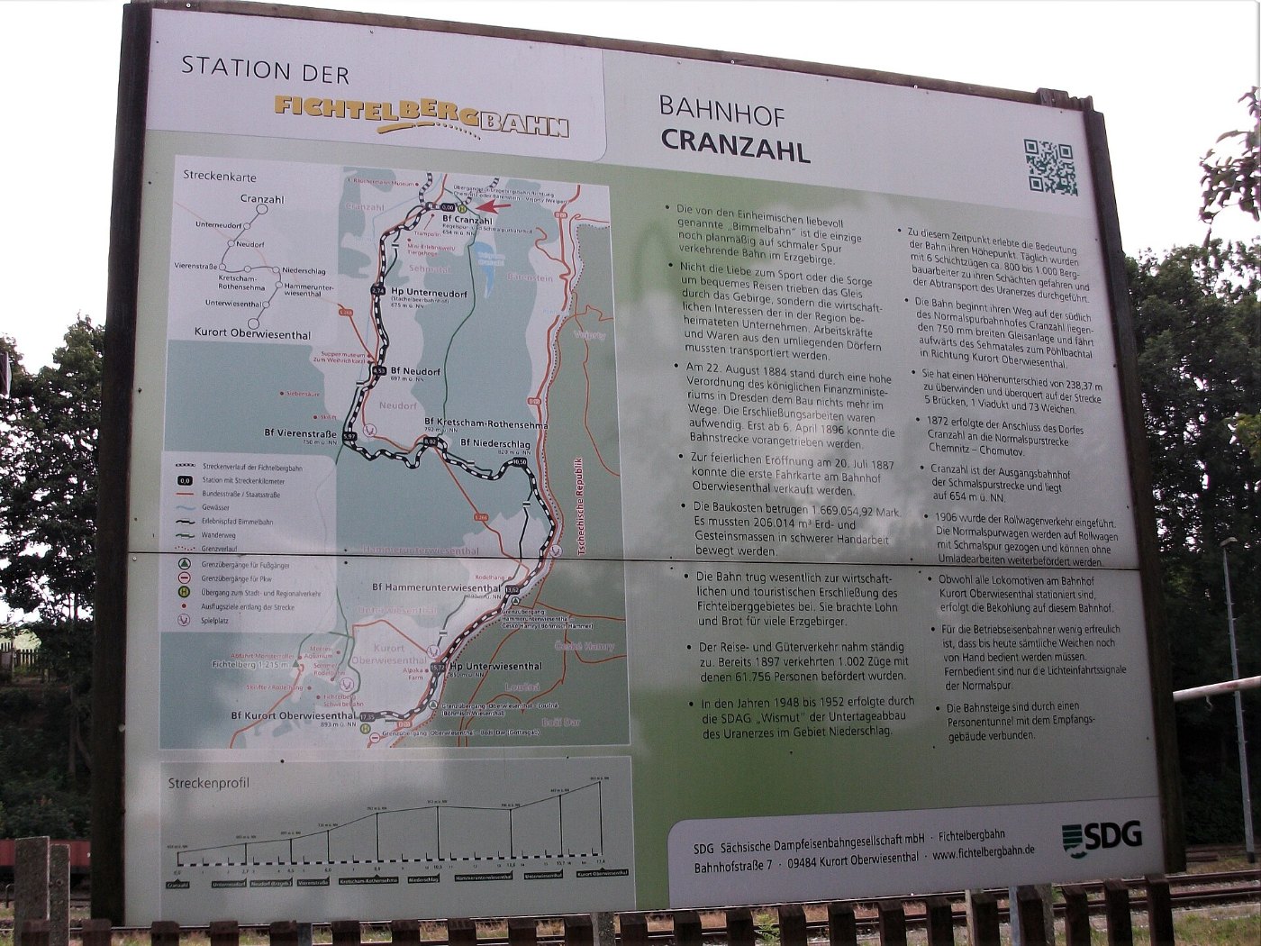 Fichtelbergbahn, Infotafel Bahnhof Cranzahl