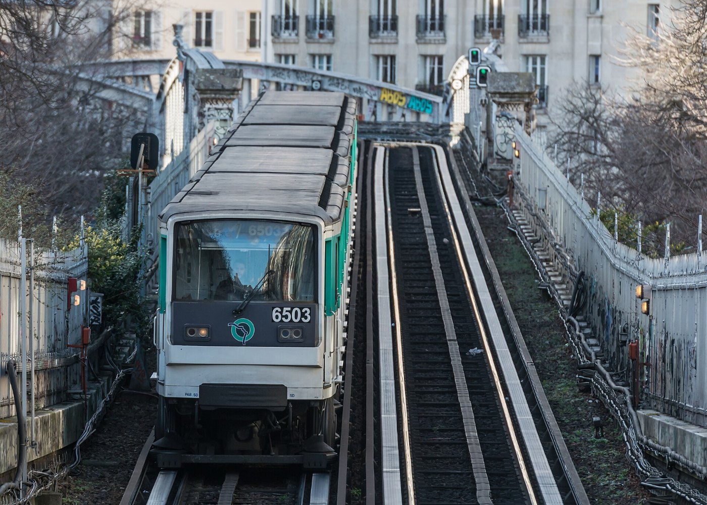Paris Metro Line 6 train northeast of Pasteur station 5