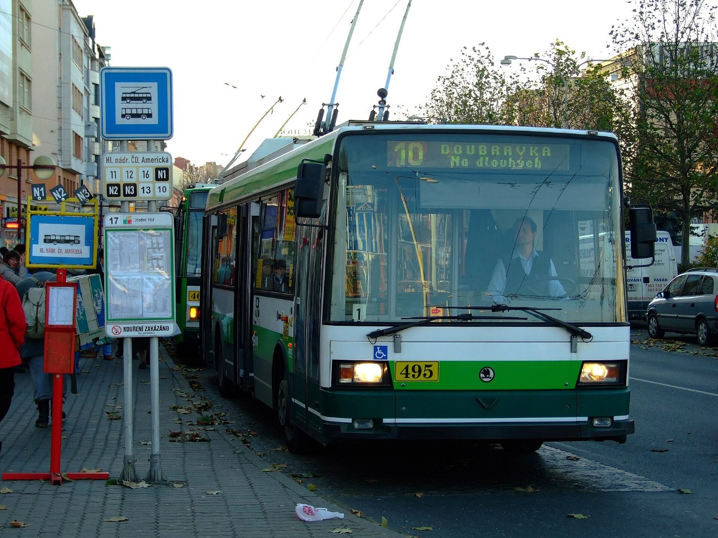 Plzeň, Americká, trolejbus Škoda 21Tr