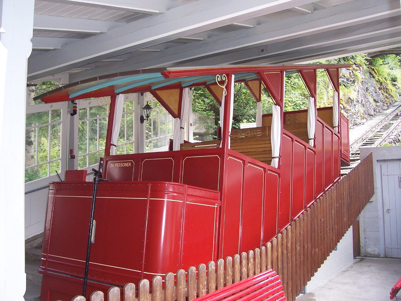 The bottom station of the Reichenbachfall Bahn