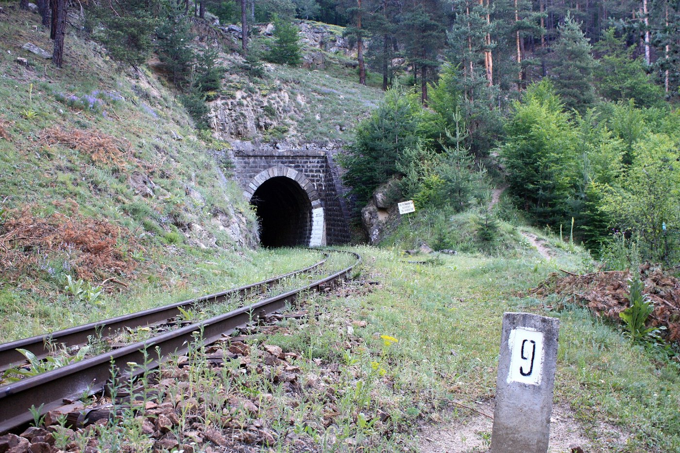 Rhodopenbahn Kehrtunnel Nr. 35 am km 79 zwischen Smolewo und Tscherna Me