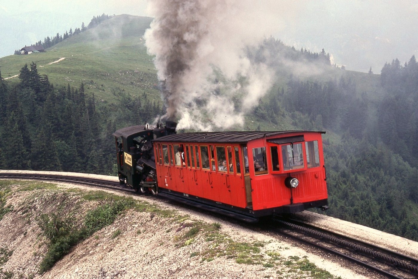 Schafbergbahn steam above Schafbergalpe