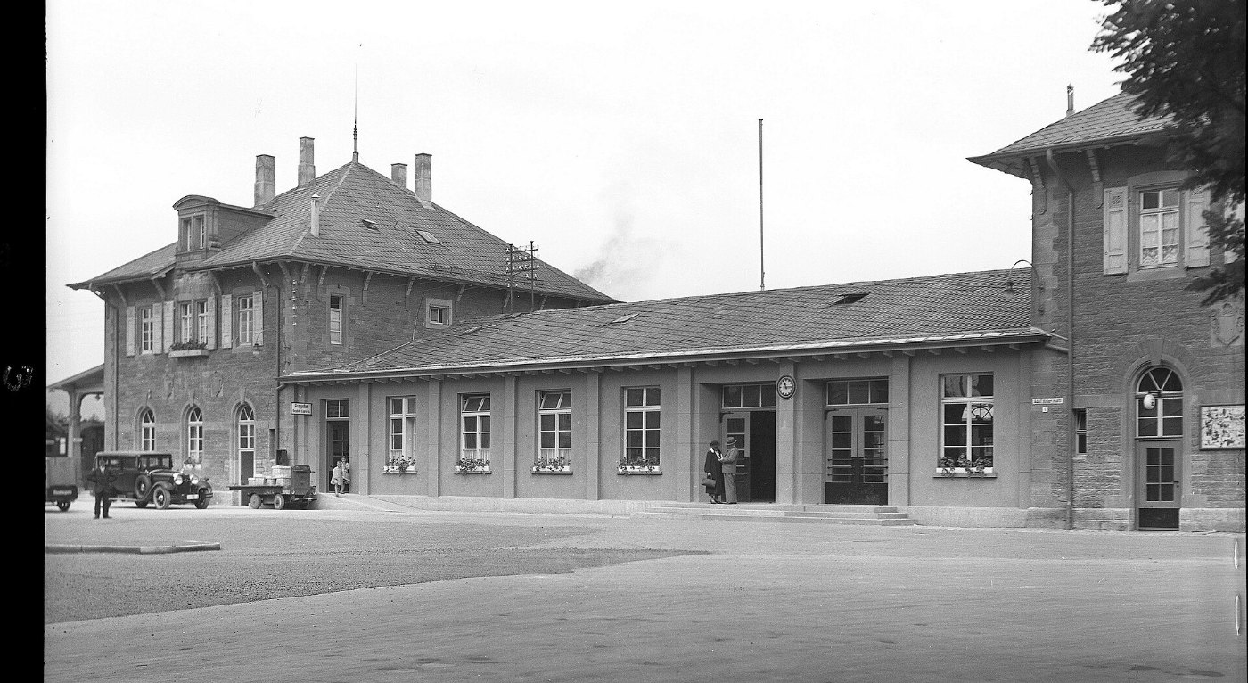 Bad Mergentheim Empfangsgebäude Bahnhofsvorplatz LABW Staatsarchiv Ludwi